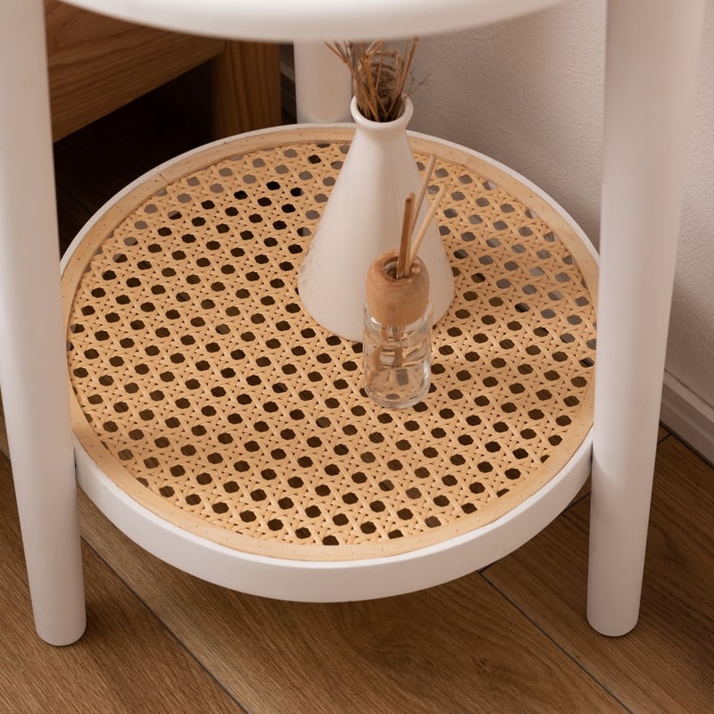 モノトーン×ラタンのサイドテーブル「Cartille(カルティーユ) ST