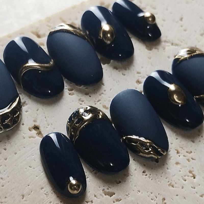 ⋆.⸜ネイビー×マット⸝.⋆ネイルチップ | tomy.nailtip(14日以内発送)