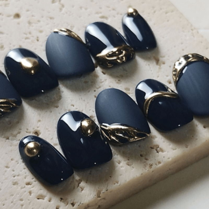 ⋆.⸜ネイビー×マット⸝.⋆ネイルチップ | tomys.nailtip(14日以内発送)