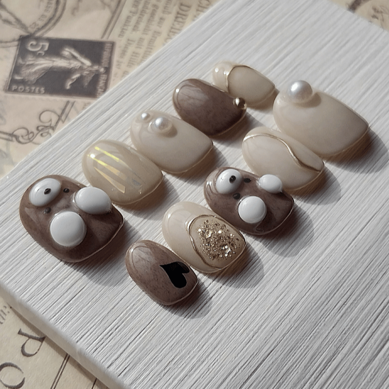 ⋆.⸜ぷっくりくまさん⸝.⋆ネイルチップ | tomys.nailtip(14日以内発送)