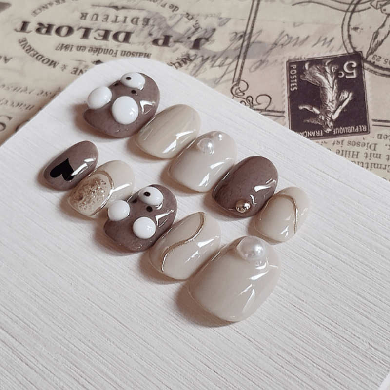 ⋆.⸜ぷっくりくまさん⸝.⋆ネイルチップ | tomy.nailtip(14日以内発送)