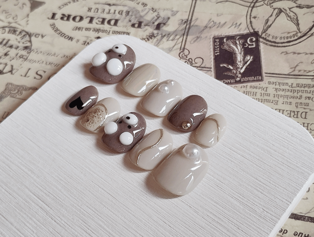 ⋆.⸜ぷっくりくまさん⸝.⋆ネイルチップ | tomys.nailtip(14日以内発送)