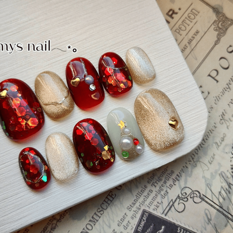 ⋆.⸜クリスマス⸝.⋆ネイルチップ | tomy.nailtip(14日以内発送)