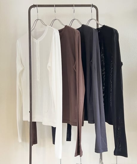 ♦️春物限定SALE♦️PRIORITY / シアーヘンリーネックPO
