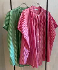 MANON / ストライプフレンチスリーブアミカルフレンチシャツ