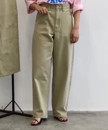 ♦️春物限定SALE♦️LE Mélange / コットンカツラギハイウエストパンツ