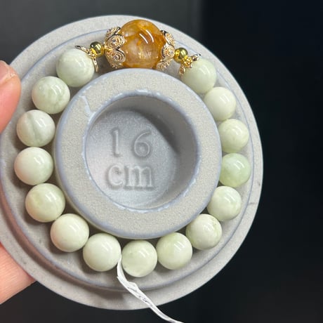 【パンダの工房】天然石パワーストーンサーペンティンデザインブレスレット