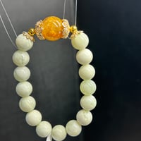 【パンダの工房】天然石パワーストーンサーペンティンデザインブレスレット