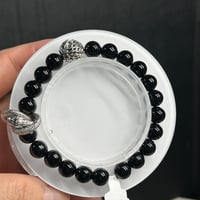 【パンダの工房】天然石パワーストーンオニキス蛇巳年開運ブレスレット魔除け