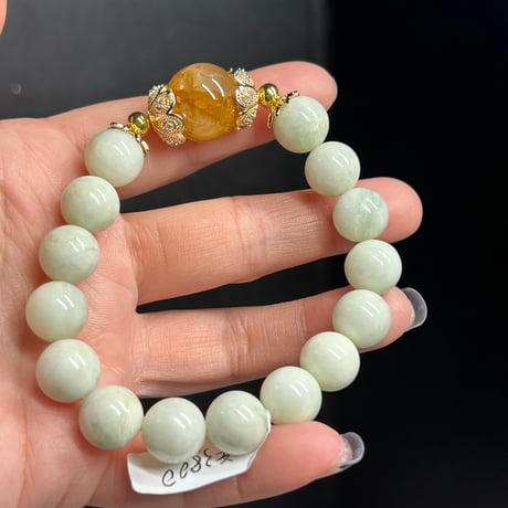 【パンダの工房】天然石パワーストーンサーペンティンデザインブレスレット