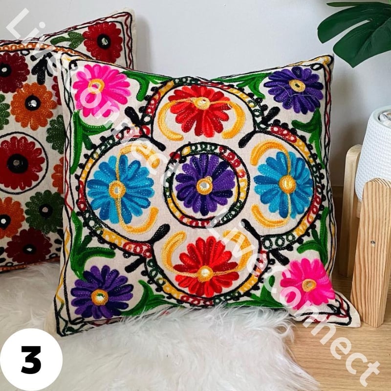 花柄・刺繍クッションカバー【全5種類】 | Live-connect's STORE