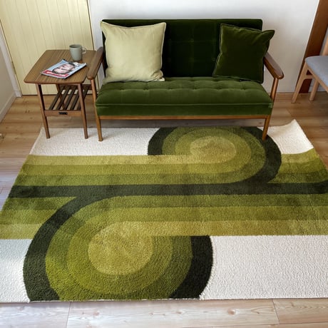 クラシノ家具店　オリジナルラグ　CURL GREEN