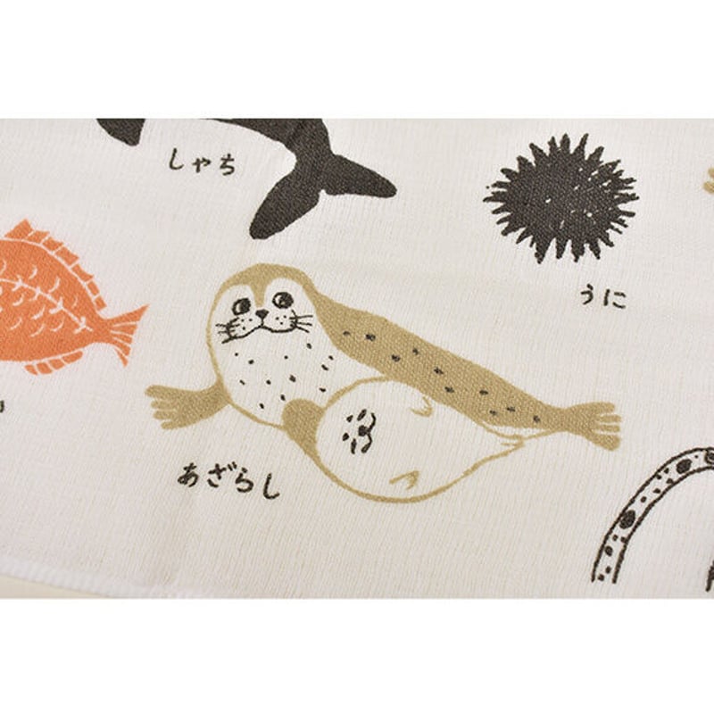ずかんタオル うみのいきもの ミニバスタオル Calm | クラシノ家具店