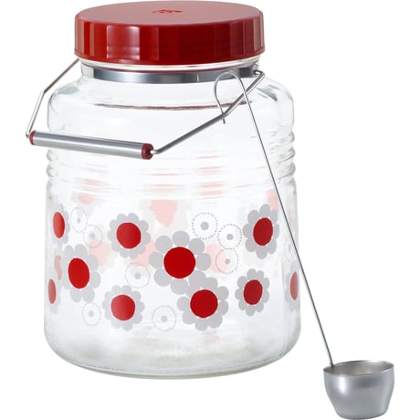 アデリアレトロ　貯蔵びん3L　花まわし(レードル付)
