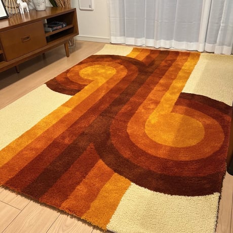クラシノ家具店　オリジナルラグ　CURL ORANGE