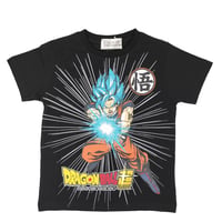 ドラゴンボール超　スーパーサイヤ人ブルー悟空 キッズTシャツ　ブラック　DRAGONBALL