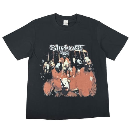 正規品 Slipknot スリップノット フォトプリントTシャツ ヴィンテージ風 Slipknot(スリップノット) Tシャツ ヴィンテージ風プリント 黒