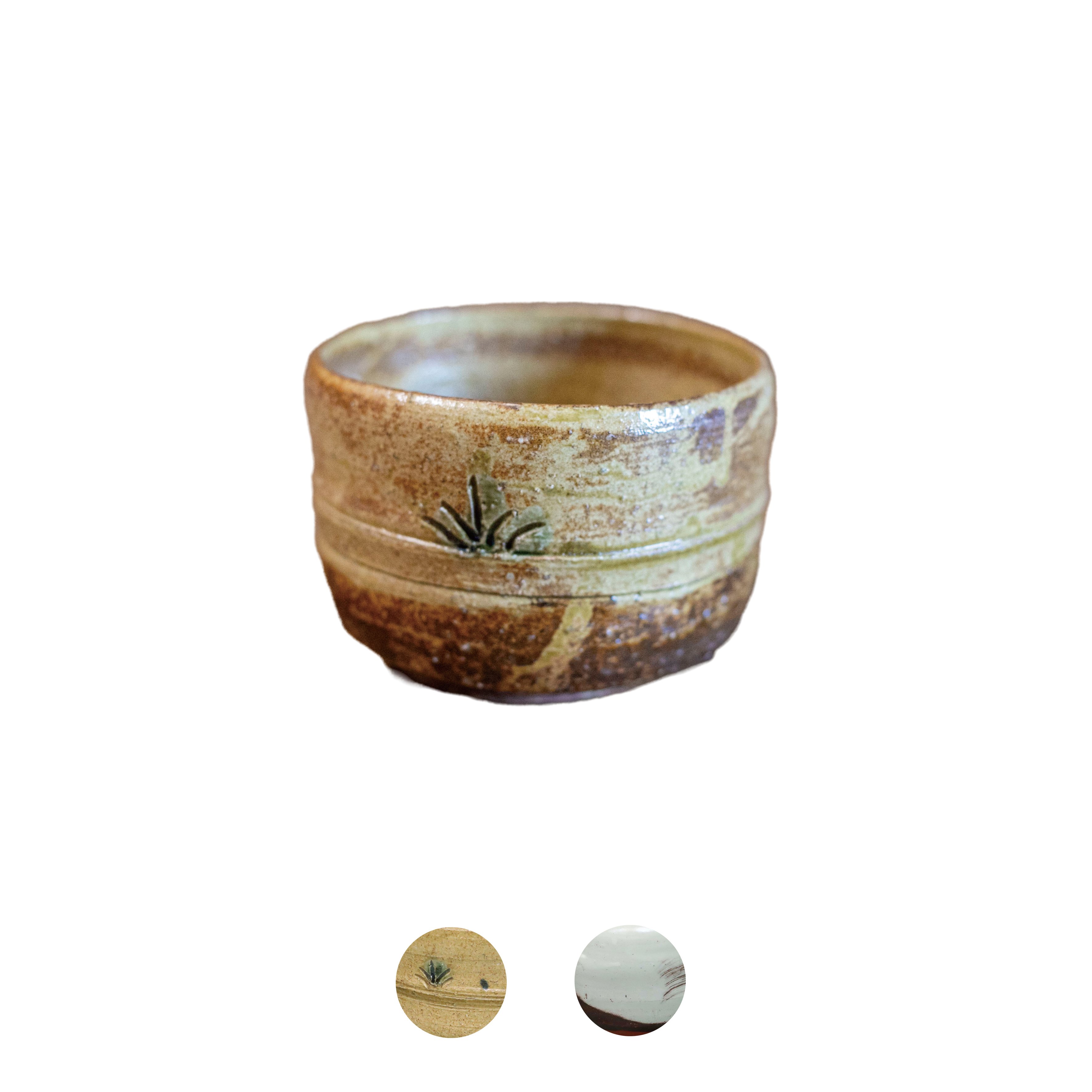 陶器 抹茶碗 刷毛目 陶芸品 original