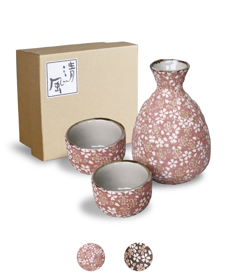 花ちらし 酒器揃［ギフトセット］ | AWASAKA