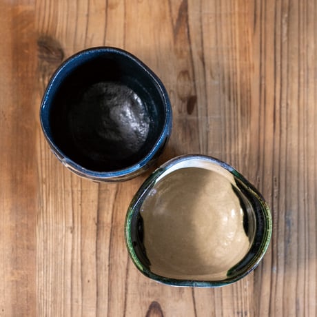 絵織部・黒織部　抹茶盌（木箱）［ギフト］