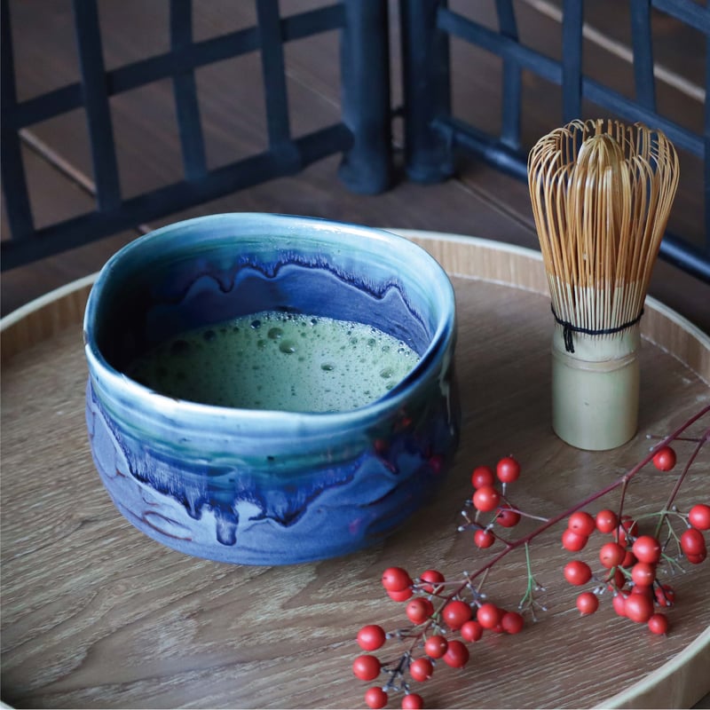 トルコ均窯・青釉金流し 抹茶盌［ギフト］ | AWASAKA