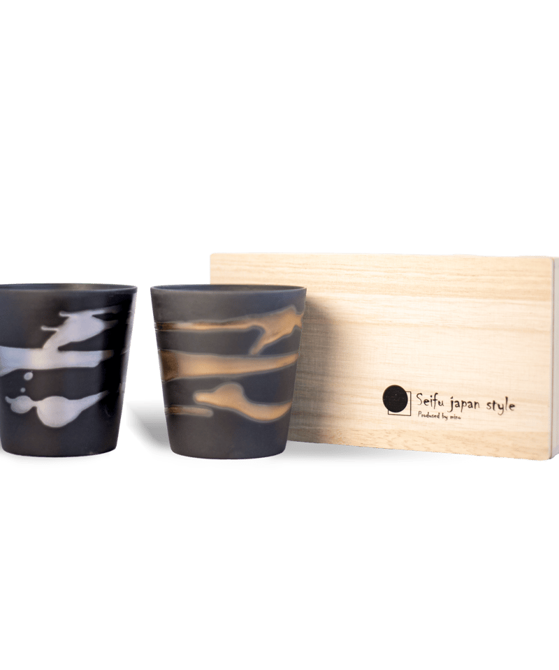 金銀流し ロックカップペア（木箱）［ギフトセット］ | AWASAKA