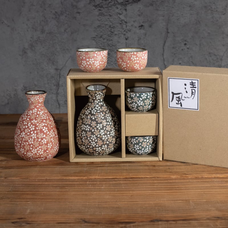 お酒の入れ物 花ちらし 酒器揃［ギフトセット］ | AWASAKA