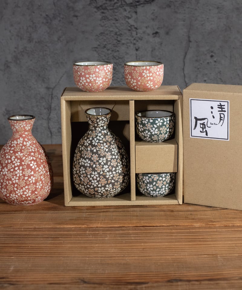 花ちらし 酒器揃［ギフトセット］ | AWASAKA