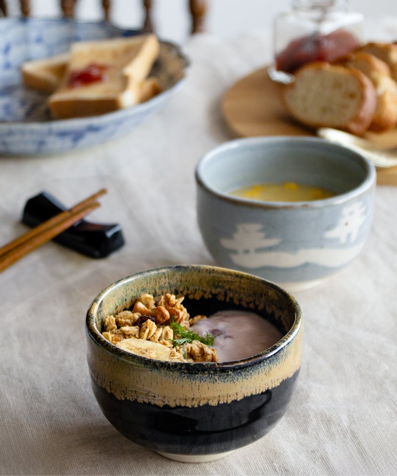 天目金うのふ流し・鼠志野山水 野点抹茶盌［ギフト］ | AWASAKA