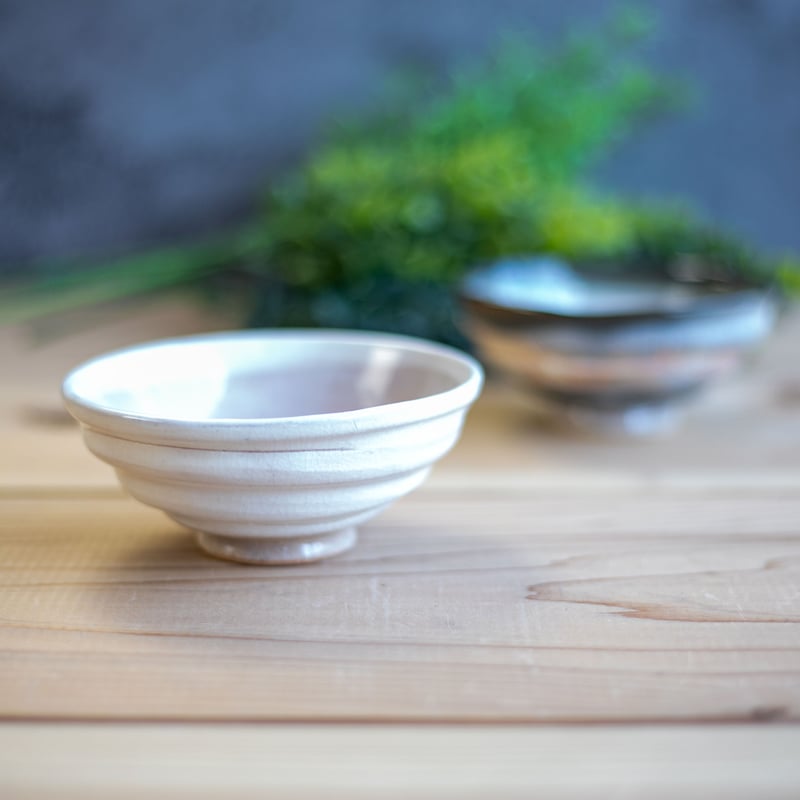 民藝　白掛指描茶碗 民藝 白掛指描茶碗 民藝 白掛指描茶碗 A Xing