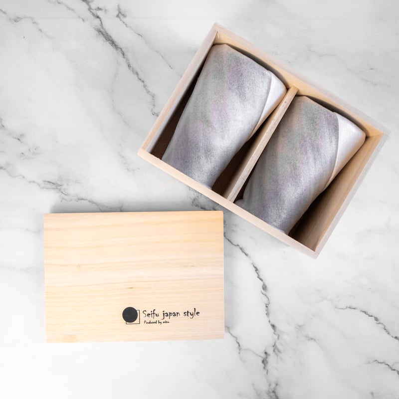 金銀流し ほろ酔いカップペア（木箱）［ギフトセット］ | AWASAKA