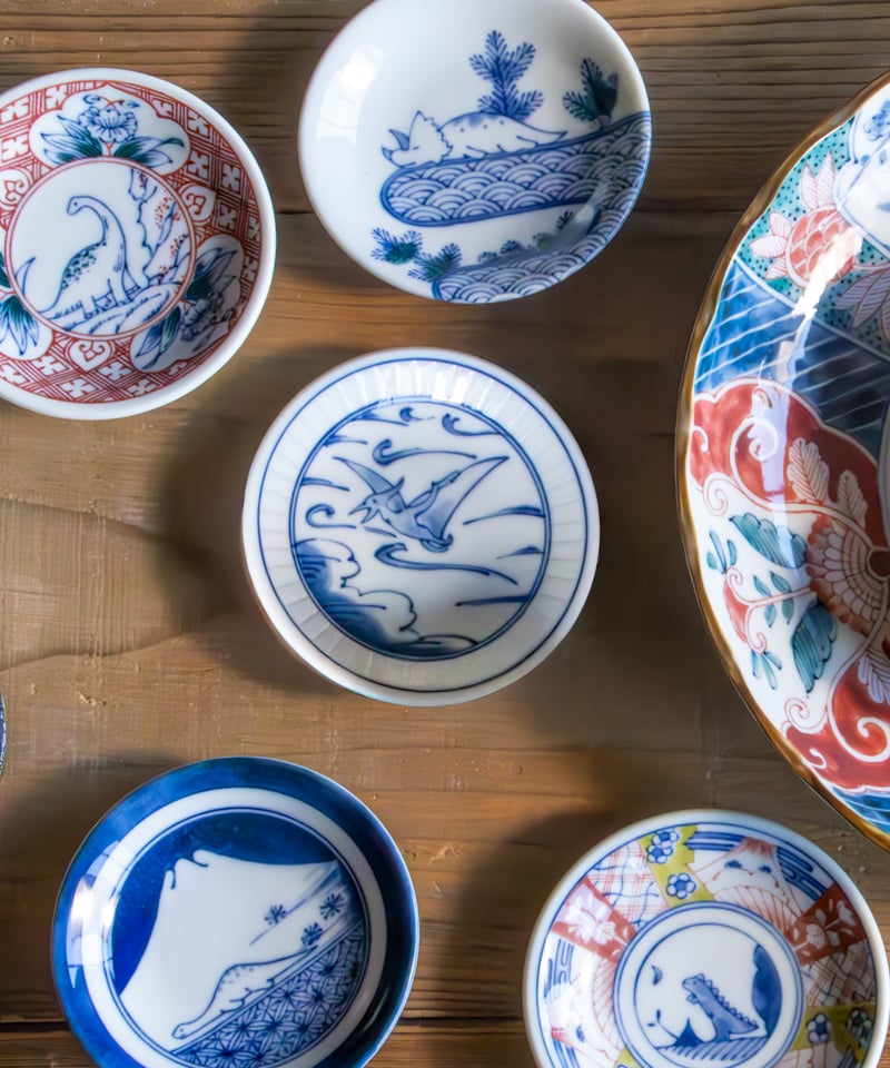 江戸っ子恐竜 六客まめ皿揃 [ギフトセット] | AWASAKA