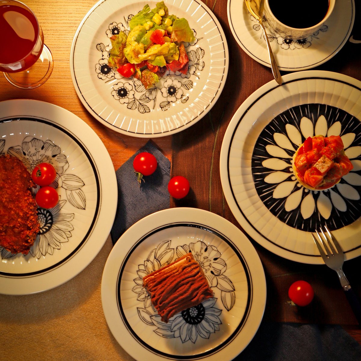 ババリア　アンティーク　飾皿　大皿　アンダープレート アンティコフラワー トリオパスタプレート［ギフトセット］ | AWASAKA