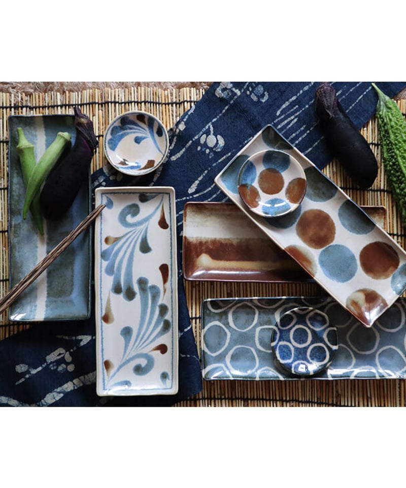 筆青 長角皿揃［ギフトセット］ | AWASAKA