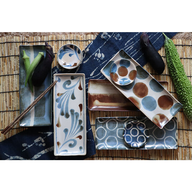 筆青 長角皿揃［ギフトセット］ | AWASAKA