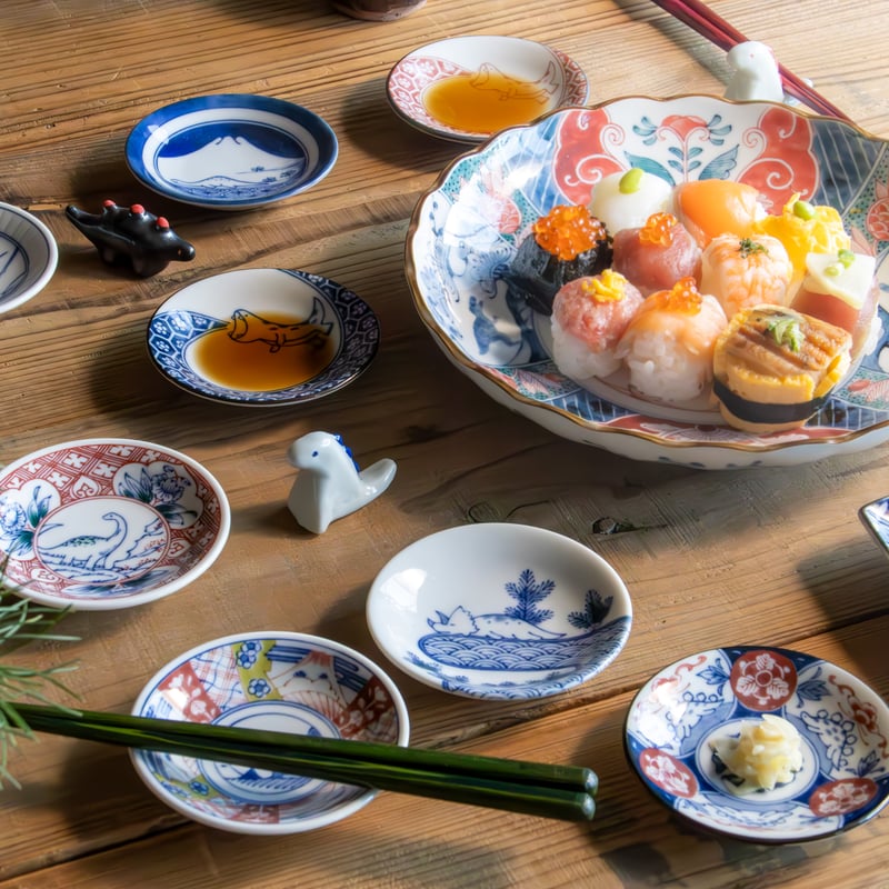 江戸っ子恐竜 六客まめ皿揃 [ギフトセット] | AWASAKA