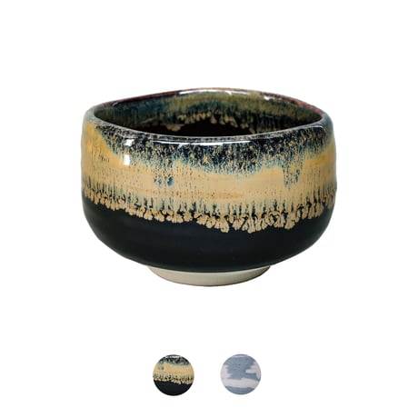 天目金うのふ流し・鼠志野山水 抹茶盌［ギフト］ | AWASAKA
