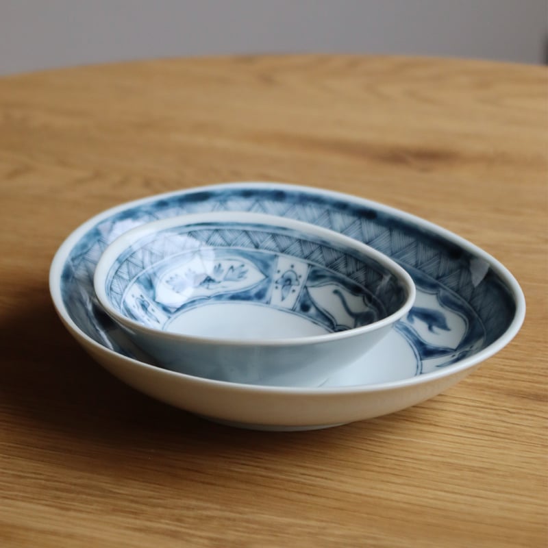 江戸っ子恐竜 水竜 楕円深皿・楕円小鉢 | AWASAKA