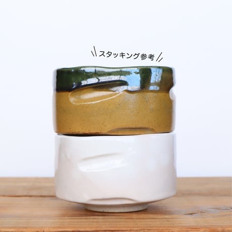 民芸の里　粉引・織部　抹茶盌［ギフト］
