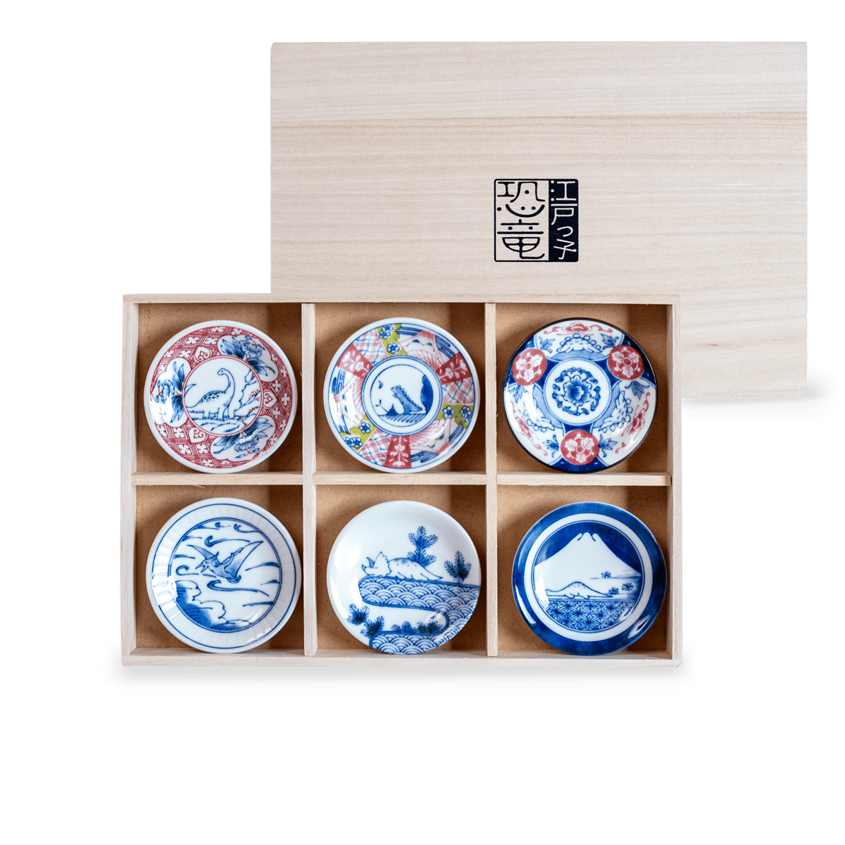 江戸っ子恐竜 六客まめ皿揃 [ギフトセット] | AWASAKA