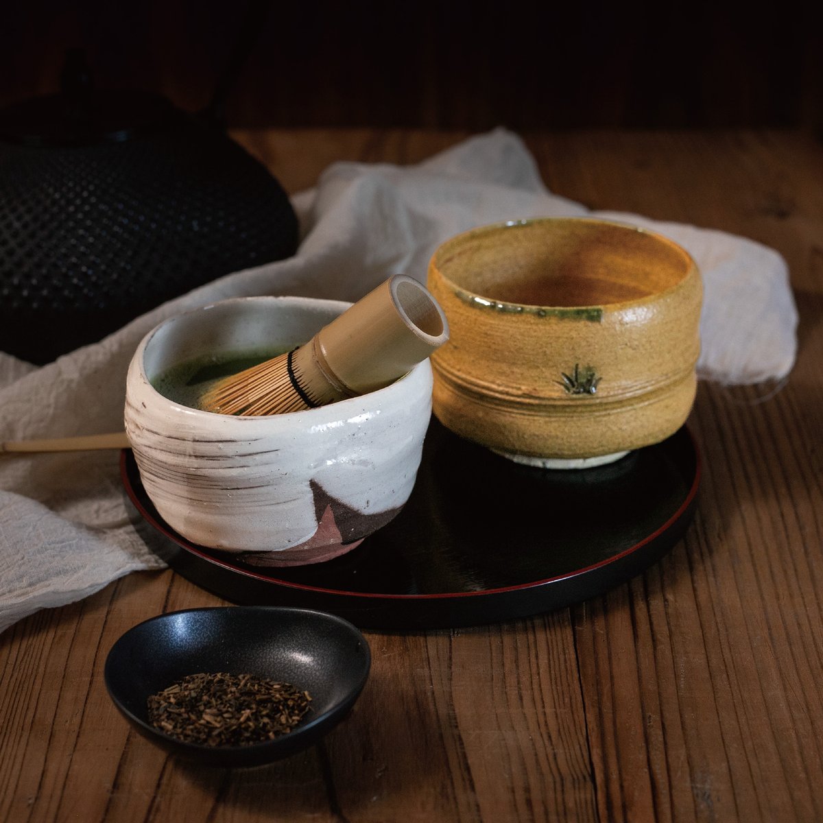 抹茶茶碗 彫刻ガラス 楓 紫色 箱付き 【公式通販】