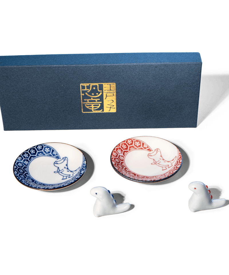 江戸っ子恐竜 まめ皿・箸置ペア [ギフトセット] | AWASAKA