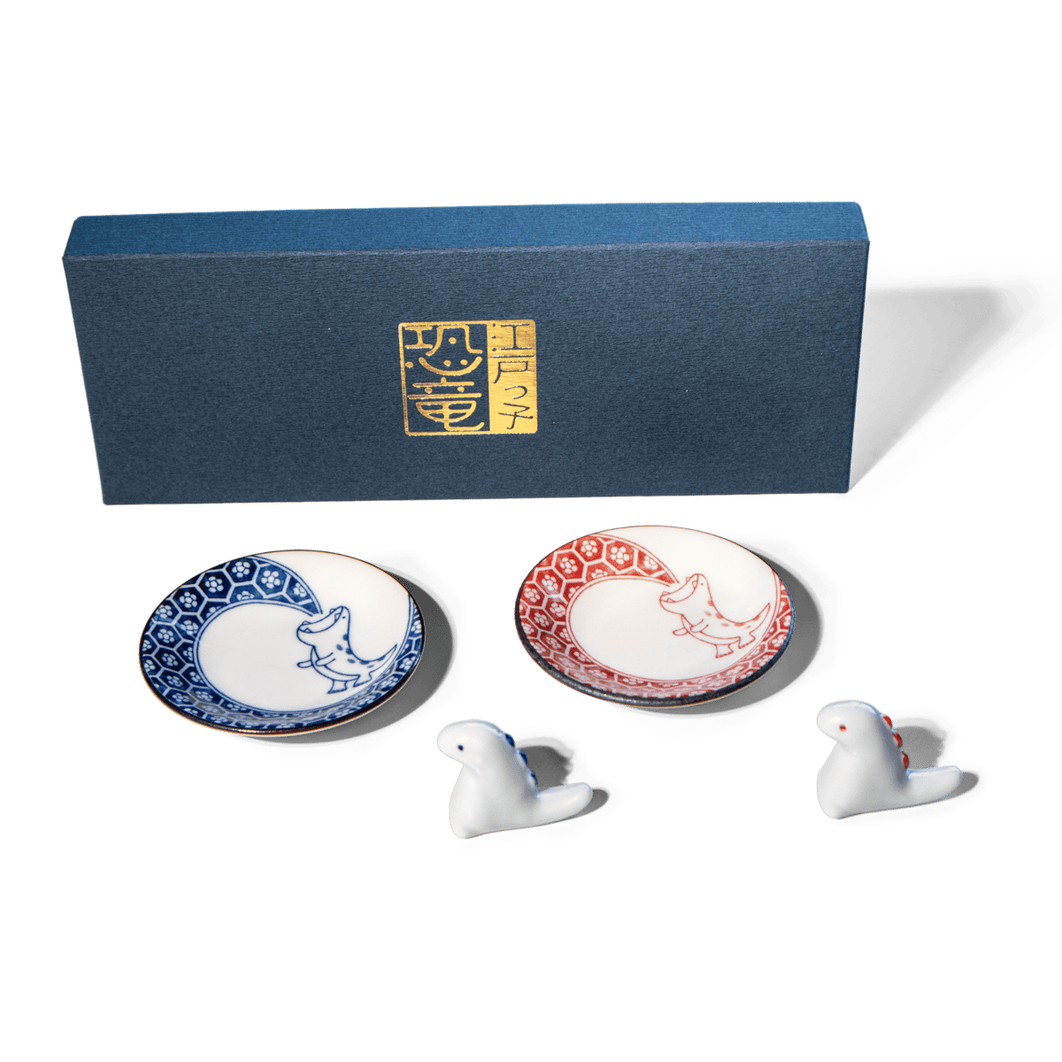 江戸っ子恐竜 まめ皿・箸置ペア [ギフトセット] | AWASAKA