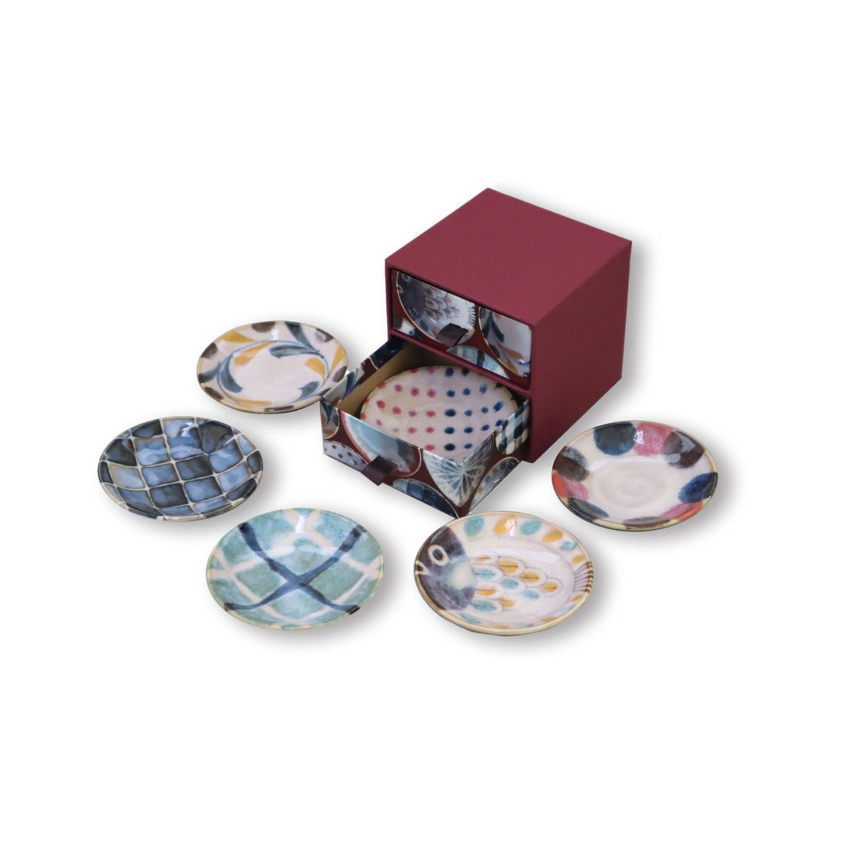 ブラッシュカラー 六種小皿揃（タンス箱入）［ギフトセット］ | AWASAKA