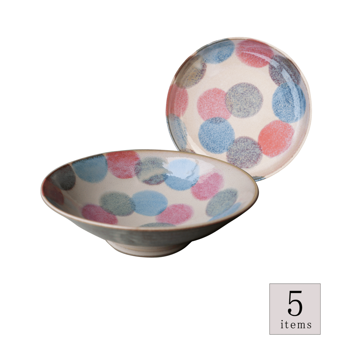 ピンクAsiatic Pheasants Pasta Bowl 23cm 4枚 ピンクAsiatic