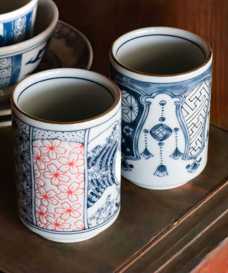 Shonzui 染付 寿司湯呑 | AWASAKA