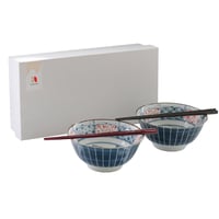 Shonzui　染付波富士　多用丼ペア（箸付）