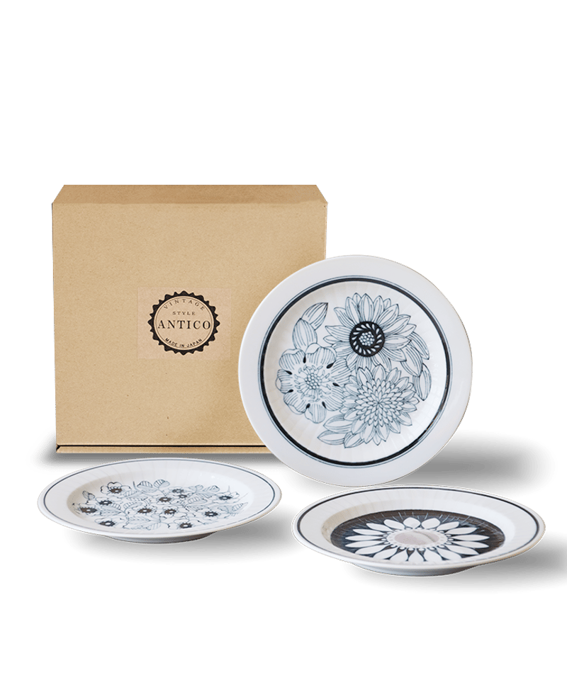 アンティコフラワー トリオケーキプレート［ギフトセット］ | AWASAKA