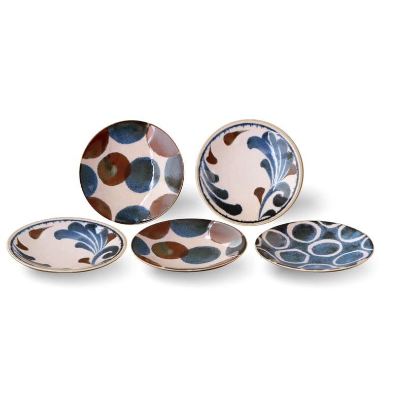 2000年製 青い陶器プレートセット 2000年製 青い陶器プレートセット