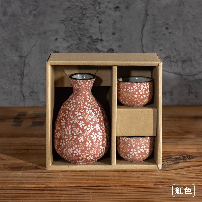 お酒の入れ物 花ちらし 酒器揃［ギフトセット］ | AWASAKA